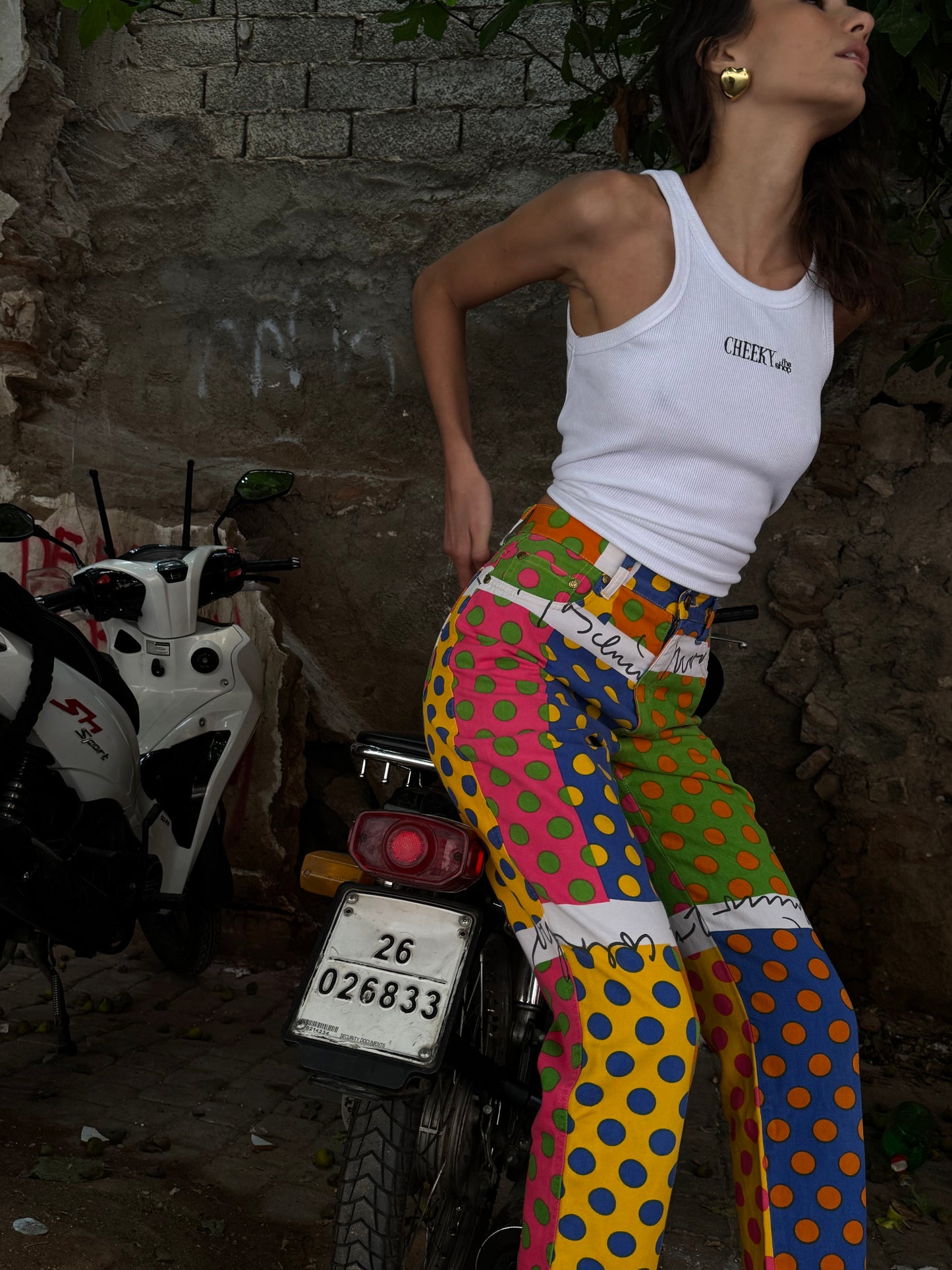 Pantalon Moschino à Pois Multicolores